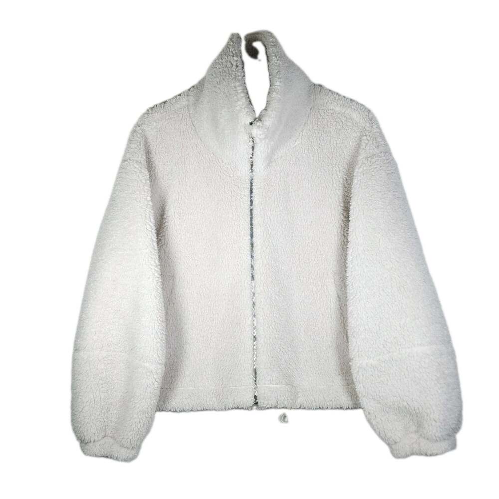 Lululemon Women's Cinchable Sz 6 White Opal Full Zip Sherpa Fleece Jacket